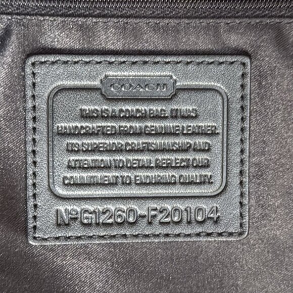 Coach Ashley(F20104) Black Leather w/Python Embossed Trim Tote/Shoulder Bag(EUC) - Picture 14 of 17